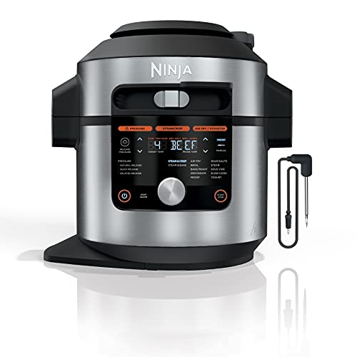 Photo 1 of Ninja OL701 Foodi SMART XL 8 Qt. Pressure Cooker Steam Fryer with SmartLid & Thermometer + Auto-Steam Release, 14-in-1 That Air Fries, Bakes & More, 3
