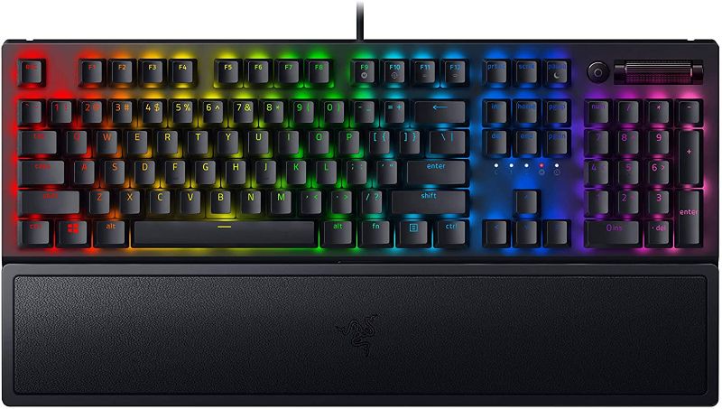 Photo 1 of Razer BlackWidow V3 Mechanical Gaming Keyboard: Green Mechanical Switches - Tactile & Clicky - Chroma RGB Lighting - Compact Form Factor - Programmable Macro Functionality, Classic Black
