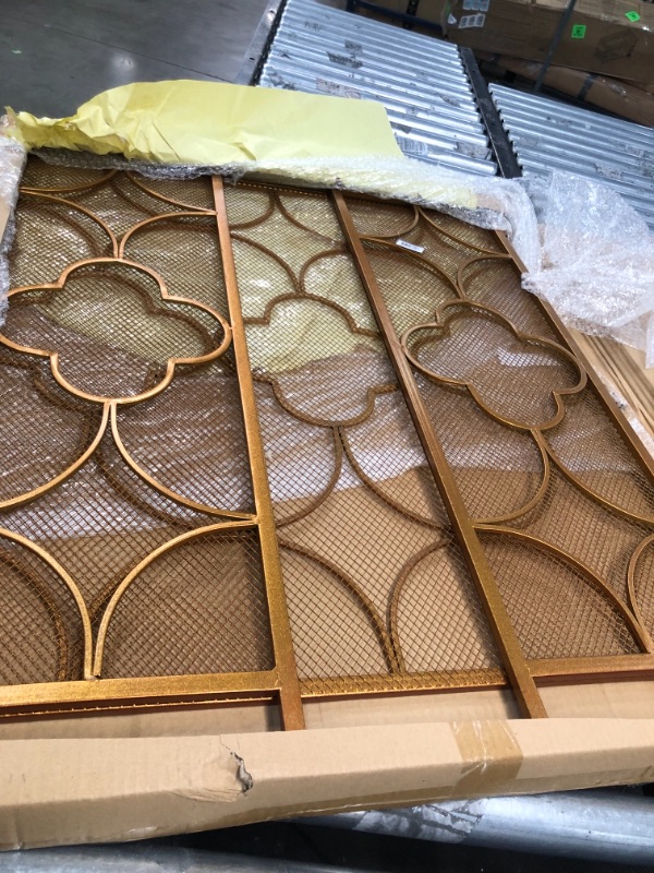 Photo 2 of Monroe Lane Gold Quatrefoil Fire Screen
