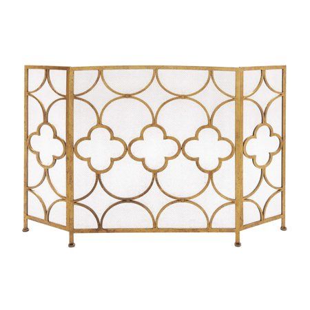 Photo 1 of Monroe Lane Gold Quatrefoil Fire Screen
