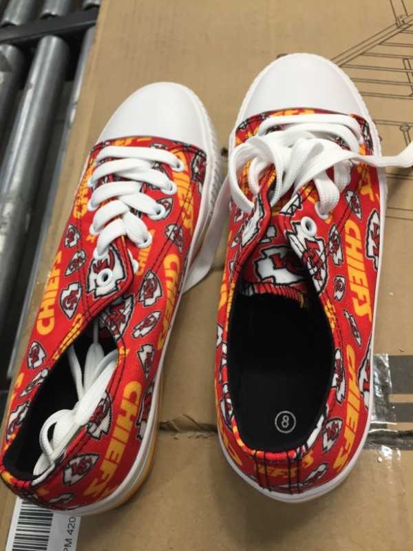 Photo 3 of Kansas City Chiefs Womens Low Top Repeat Print Canvas Shoe - 8
