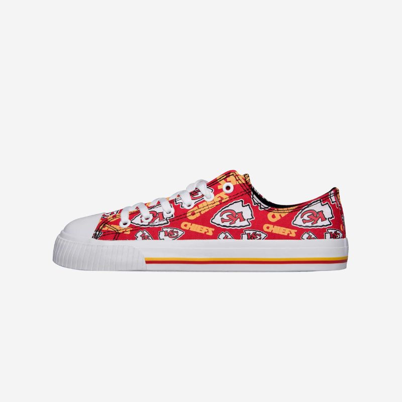 Photo 1 of Kansas City Chiefs Womens Low Top Repeat Print Canvas Shoe - 8
