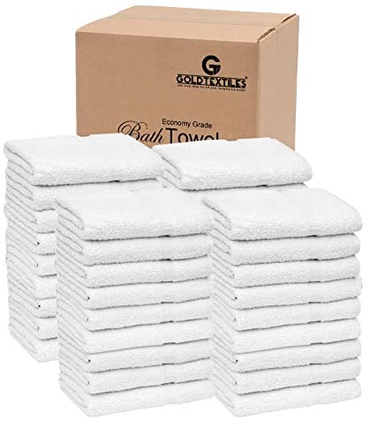 Photo 1 of 36 PCS New White 20X40 Cotton Blend Economy Bath Towels Soft & Quick Dry (3 Dozen)
