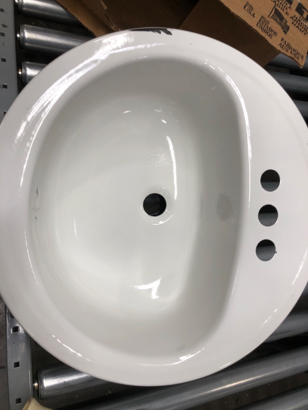 Photo 2 of Bootz Industries Laurel Round Drop-In Bathroom Sink in White