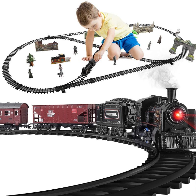 Photo 1 of Baby Home Metal Alloy Model Train Set, Electric Train Toy for Boys Girls, with Realistic Train Sound?Lights and Smoke, Gifts for 3 4 5 6 7 8+ Year Old Kids
