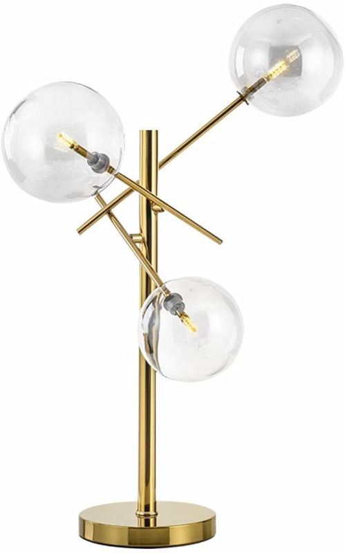 Photo 1 of **glass domes are opaque frosted glass**
KCO Lighting Modern Gold Table Lamp 3-Light Glass Globe Night Lamp Mid Century Antique Brass Indoor Bubble Shade Standing Lighting Metal Desk Light for Bedroom Study Room Hotel
