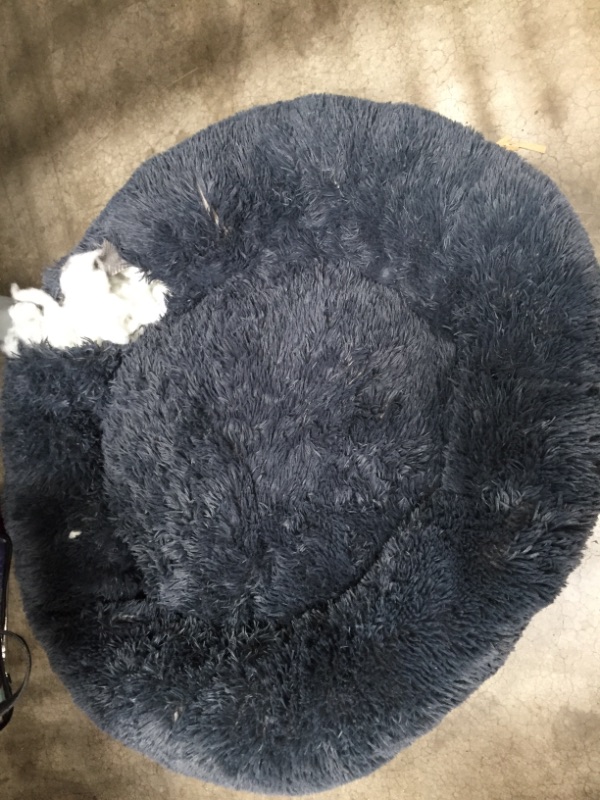 Photo 2 of **12" HOLE ON EDGE OF DOG BED, REFER TO PHOTO**
Active Pets Plush Calming Dog Bed, Donut Dog Bed for Small Dogs, Medium & Large, Anti Anxiety Dog Bed, Soft Fuzzy Calming Bed for Dogs & Cats, Comfy Cat Bed, Marshmallow Cuddler Nest Calming Pet Bed
