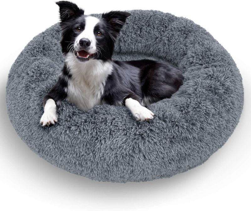 Photo 1 of **12" HOLE ON EDGE OF DOG BED, REFER TO PHOTO**
Active Pets Plush Calming Dog Bed, Donut Dog Bed for Small Dogs, Medium & Large, Anti Anxiety Dog Bed, Soft Fuzzy Calming Bed for Dogs & Cats, Comfy Cat Bed, Marshmallow Cuddler Nest Calming Pet Bed
