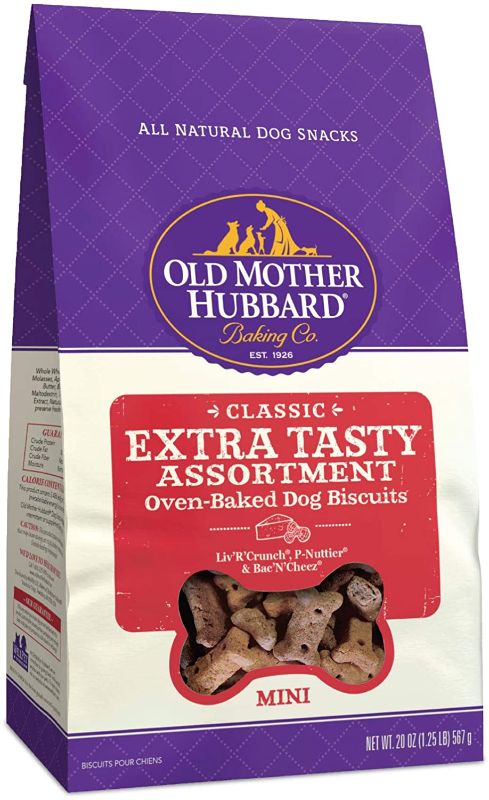 Photo 1 of **EXPIRATION DATE: 04/16/2023
(5 PACKS)
Old Mother Hubbard Classic Extra Tasty Assortment Natural Dog Treats, Oven Baked Crunchy Dog Treats, Mini Training Treats, Small Dogs, No Artificial Preservatives
