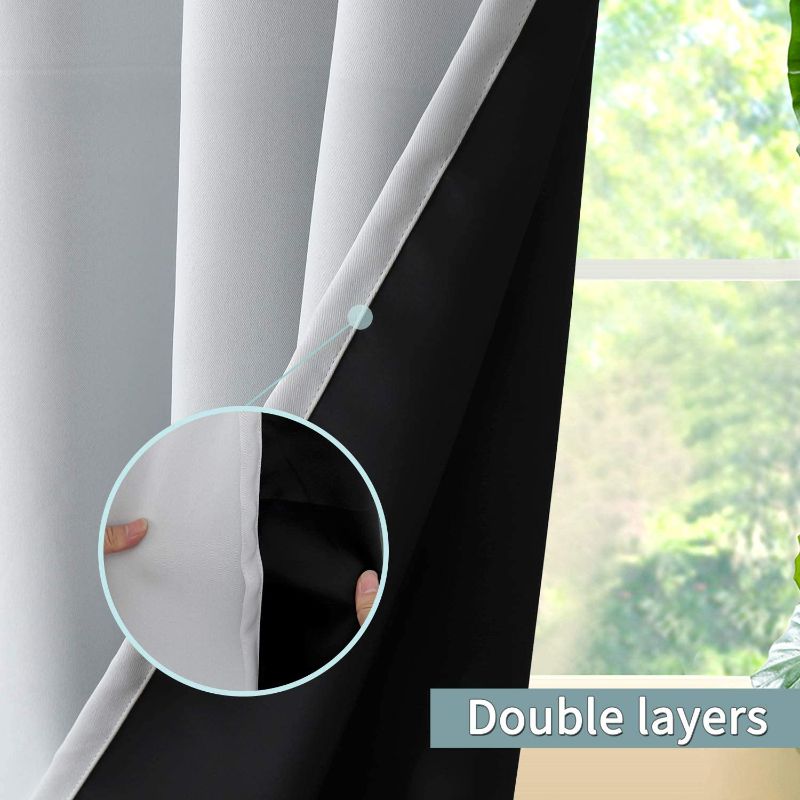 Photo 1 of ****COVERED IN LONG DOG HAIR**
 Thermal Insulated 100% Blackout Curtains for Bedroom with Black Liner, Double Layer Full Room Darkening Noise Reducing Grommet Curtain ( 42 x 63 Inch, Greyish White, 2 Panels )
