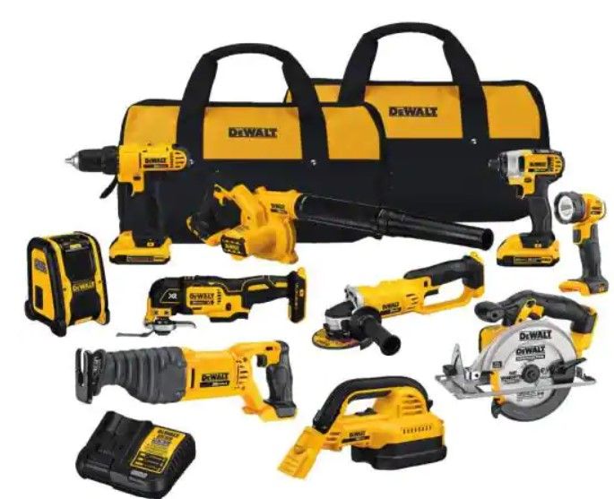 Photo 1 of **BRAND NEW** EVERY TOOL INDIVIDUALLY TESTED AND FUNCTIONAL, BLUE TOOTH TESTED AND FUNCTIONAL TOO**
DEWALT
20-Volt Max Cordless Combo Kit (10-Tool) with (2) 20-Volt 2.0Ah Batteries, Charger & Bag