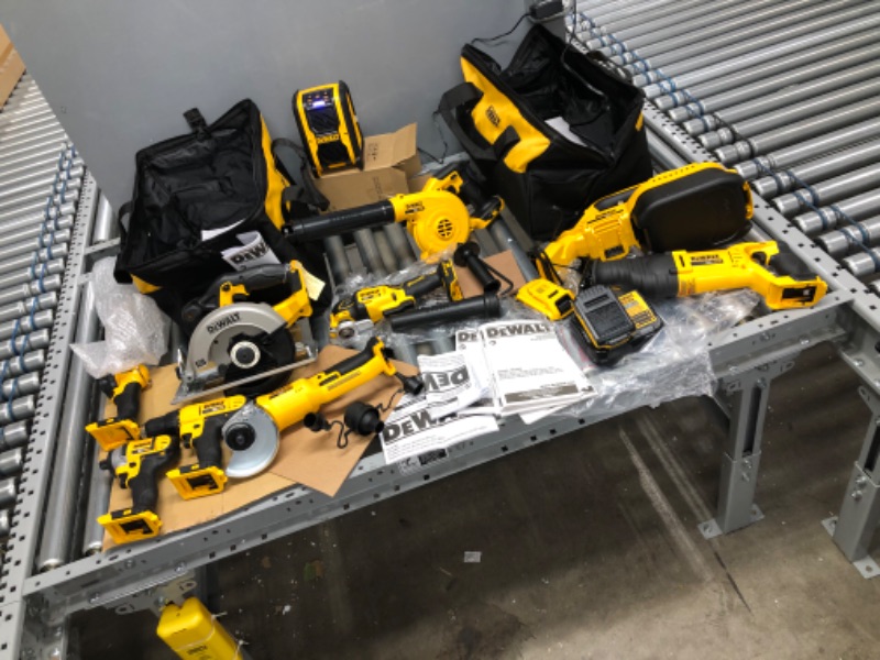 Photo 27 of **BRAND NEW** EVERY TOOL INDIVIDUALLY TESTED AND FUNCTIONAL, BLUE TOOTH TESTED AND FUNCTIONAL TOO**
DEWALT
20-Volt Max Cordless Combo Kit (10-Tool) with (2) 20-Volt 2.0Ah Batteries, Charger & Bag