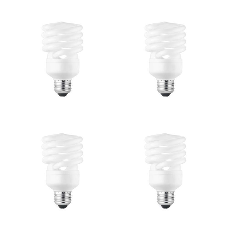 Photo 1 of **4 BOXES**
EcoSmart 100-Watt Equivalent T2 Spiral Non-Dimmable E26 Base Compact Fluorescent CFL Light Bulb, Soft White 2700K (4-Pack)
