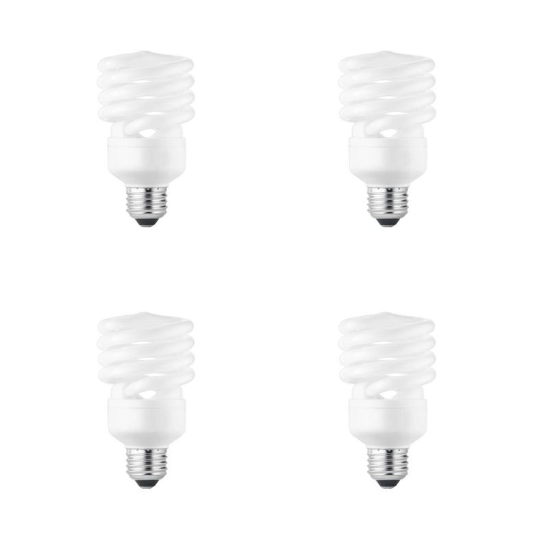 Photo 1 of **4 BOXES**
EcoSmart 100-Watt Equivalent T2 Spiral Non-Dimmable E26 Base Compact Fluorescent CFL Light Bulb, Soft White 2700K (4-Pack)
