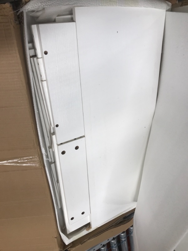 Photo 1 of **PARTS ONLY, DAMAGED , MISSING COMPONENTS AND MISSING HARDWARE**
U-Eway Wooden Tilt Out Trash Cabinet Free Standing Kitchen Trash Can Holder or Recycling Cabinet with Hideaway Drawer, Removable Cutting Board (White)
