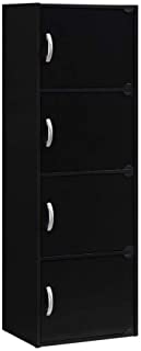 Photo 1 of HODEDAH IMPORT 4-Shelf Bookcase Cabinet, Black