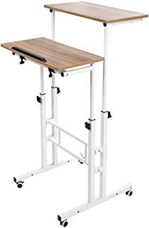 Photo 1 of  Mobile Stand Up Desk, Adjustable Laptop Desk with Wheels Home Office Workstation, Rolling Table