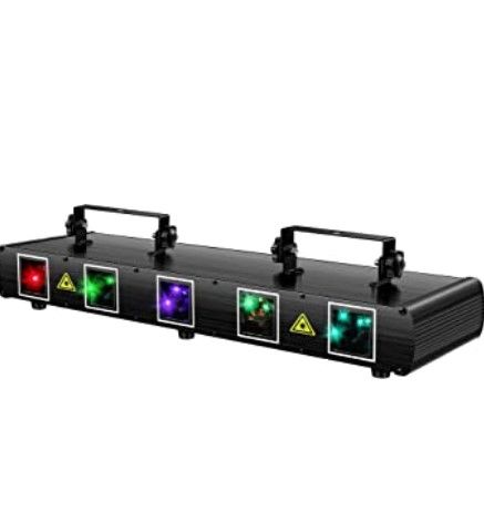 Photo 1 of ***SEE COMMENTS*** DJ Lights, U`King 5 Beam Effect Sound Activated DJ Party Lights RGBYC LED Music Light by DMX Control for Disco Dancing Birthday Bar Stage Lighting
