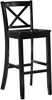 Photo 1 of Linon Home Dcor Finished X-Back 30", Black Bar Stool, 16"W x 17.91"D x 42.91"H,