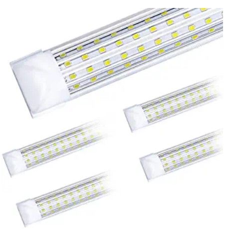 Photo 1 of (6- Pack) 4FT LED Shop Light, 50W 5000K Daylight White 6500LM Super Bright T8 Integrated Fixture U-Shape 4 Rows Linkable Tube Lights for Garage Warehouse Workshop Basement Plug and Play
