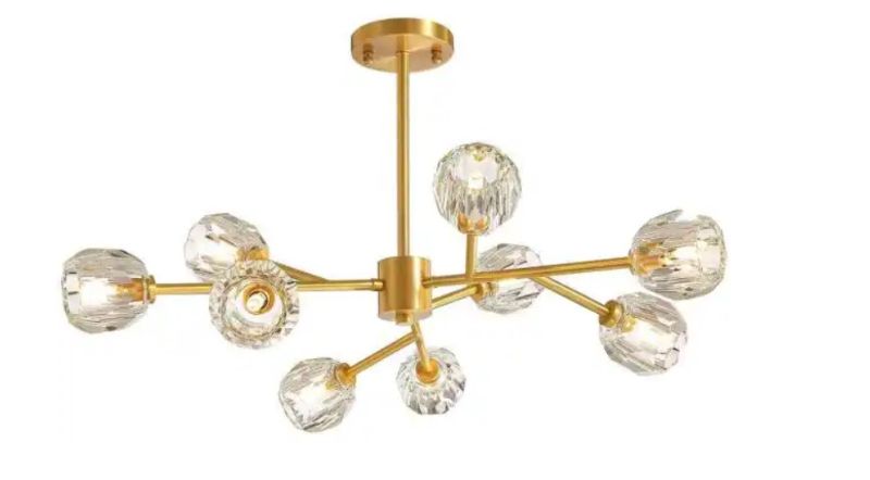 Photo 1 of similar** 10-Light Solid Brass Modern Crystal Chandelier