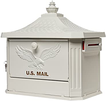 Photo 1 of Gibraltar Mailboxes Hamilton Large Capacity Cast Aluminum White, Post-Mount Mailbox, HM200W00
