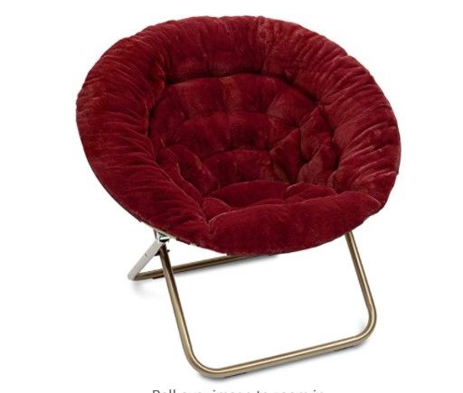 Photo 1 of Milliard Cozy Chair/Faux Fur Saucer Chair for Bedroom/X-Large (RED)
