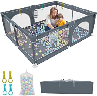 Photo 1 of CIAOMEME Large Baby Playpen, Packable & Portable Play Pens for Babies and Toddlers, Baby Play Yards with Balls