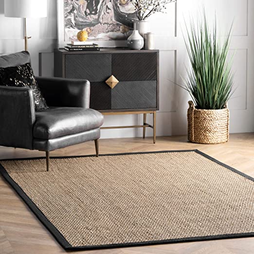 Photo 1 of nuLOOM Elijah Seagrass Natural Area Rug, 2' x 3', Black
