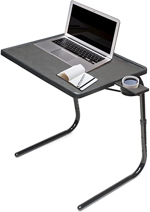 Photo 1 of Table Mate II TV Tray Table - Folding TV Dinner Table, Couch Table Trays for Eating Snack Food, Stowaway Laptop Stand, Portable Bed Dinner Tray - Adjustable TV Table with 3 Angles, Cup Holder, GREY
