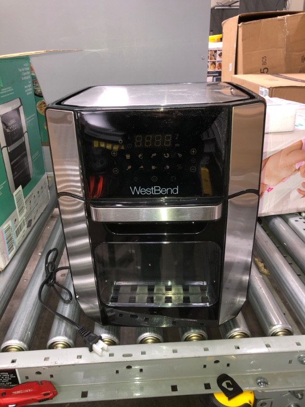 Photo 2 of West Bend Air Fryer Oven 12.6-Quart Electric Air Fryer with 10 Digital Quick Menu Presets - Bake, Roast, Rotisserie, Dehydrate, Re-Heat, 1700-Watt, Black
