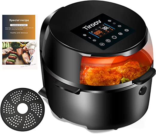 Photo 1 of Tiroov Large Air Fryer XL, 7.8 Quart Electric Hot Air Fryer Oven Oilless Cooker with Viewable Window, 10-in-1 LED Digital Touch Screen Air Fryers, Airfryer with Thaw/24h Booking Function(36 Recipes)
