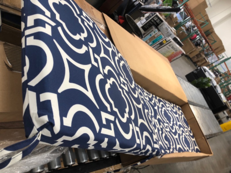 Photo 3 of *Stock photo is for reference*
Pillow Perfect Outdoor/Indoor Cabana Chaise Lounge Cushion. blue white