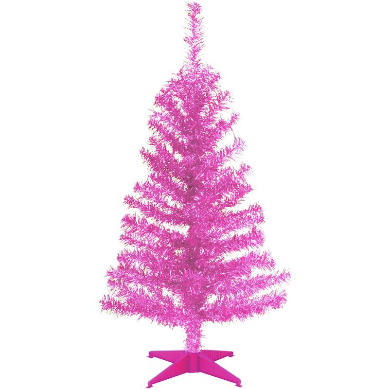 Photo 1 of *Selling For Parts Only* *Missing Parts*
National Tree 3 Ft. Pink Tinsel Tree - Pink
