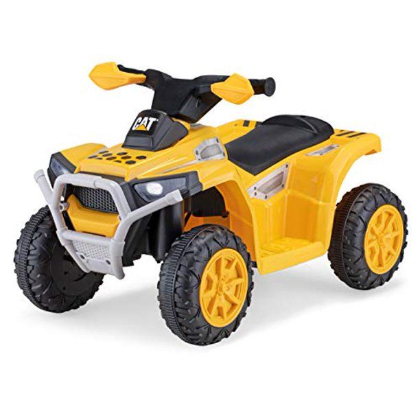 Photo 1 of Kid Trax CAT Toddler Quad Ride On Toy, 6 Volt Battery, 1.5-3 Years Old, Max Weight 44 lbs, Single Seater, Yellow (KT1575AZ)
