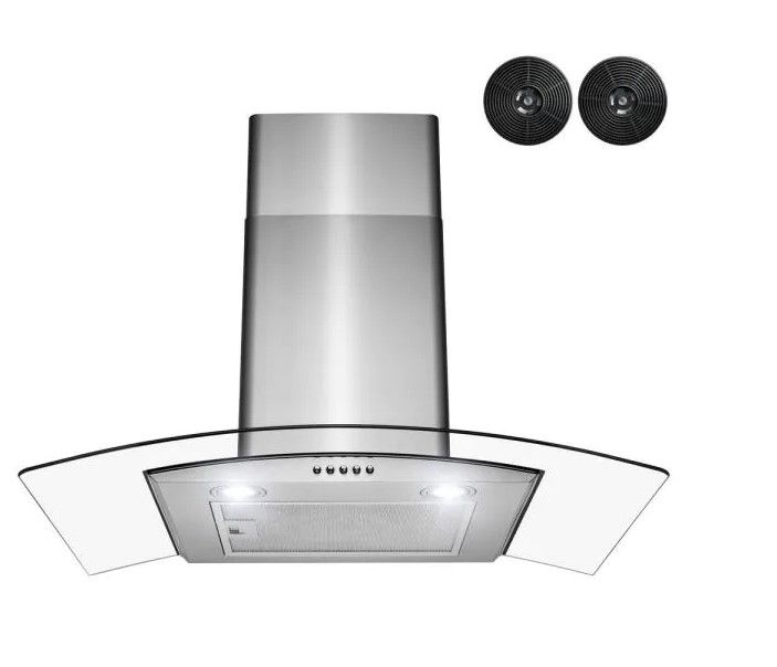 Photo 1 of 
Golden Vantage
30 in. Convertible Wall Mount Range Hood with LEDs, Push Control and Carbon Filters in Stainless Steel