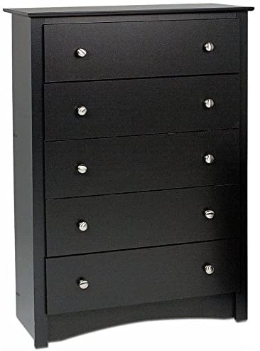 Photo 1 of **SMALL DAMAGE** PREPAC Black Sonoma 5 Drawer Chest
