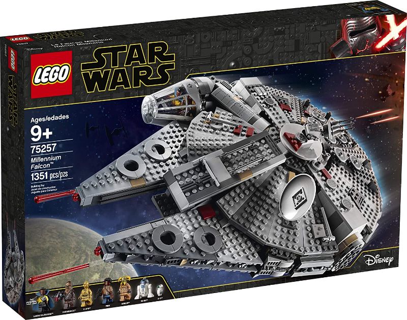 Photo 1 of BOX IS DAMAGED**LEGOS ARE MISSING**NOT COMPLETE**
LEGO Star Wars: The Rise of Skywalker Millennium Falcon 75257 Starship Model Building Kit and Minifigures (1,351 Pieces) 7 COMPLETE BAGS TOTAL**
