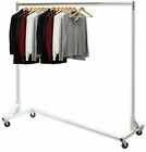 Photo 1 of **MISSING PARTS**Simple Houseware Industrial Grade Z-Base Garment Rack, 400lb Load with 62" Extra Long Bar Silver