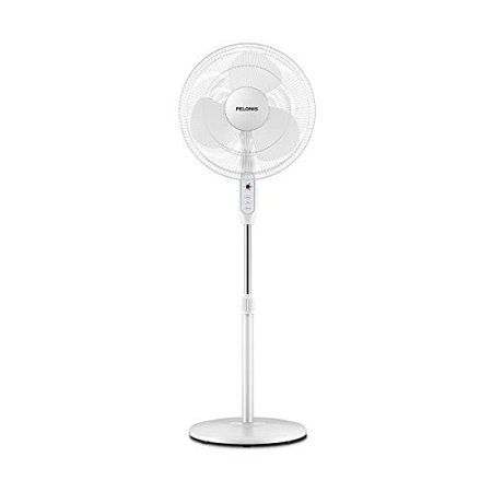 Photo 1 of PELONIS 2021 16'' Pedestal Remote Control Oscillating Stand up Fan 7-Hour Timer, 3-Speed and Adjustable Height, PFS40A4BWW, 16-inch AC Motor, White