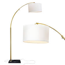 Photo 1 of **SEE COMMENTS** Brightech Logan - Contemporary Arc Floor Lamp w. Marble Base - Over The Couch Hanging Light On Arching Pole - Modern Living Room Lighting Matches Decor & Gets Compliments - Black
