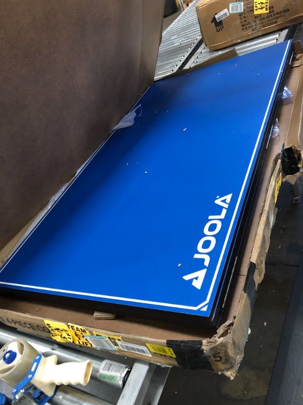 Photo 2 of JOOLA Inside - Professional MDF Indoor Table Tennis Table with Quick Clamp Ping Pong Net and Post Set - 10 Minute Easy Assembly - Ping Pong Table with Single Player Playback Mode
