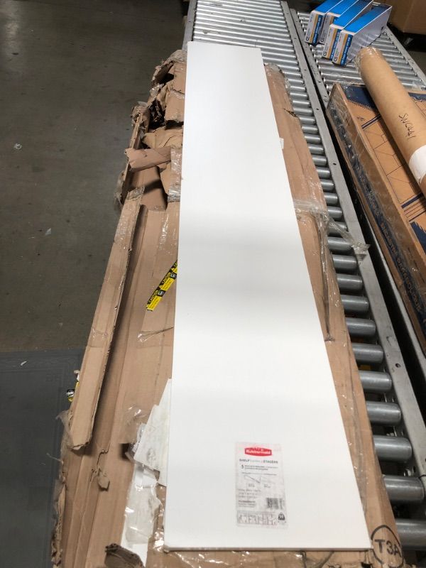 Photo 1 of ***SMALL CHIPS, MISSING HARDWARE, MISSING SHELF STAND** RUBBERMAID WOOD SHELF 6 X 1FT - White
