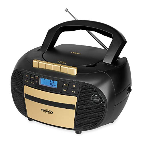 Photo 1 of Jensen CD-550 Portable Boombox Stereo Home Audio Top-Loading CD/MP3 Cassette Player/Recorder Digital Tuner AM/FM Radio - (Gold Series)
