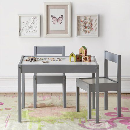Photo 1 of ***HARDWARE LOOSE IN BOX*** Baby Relax Hunter 3-Piece Kiddy Table & Chair Kids Set, Gray / White