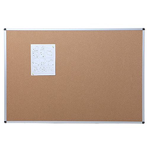 Photo 1 of ***BEND IN FRAME**** VIZ-PRO Cork Notice Board, 60 X 48 Inches, Silver Aluminium Frame
