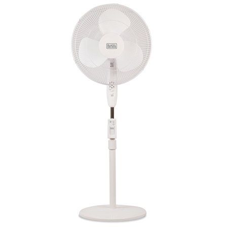 Photo 1 of ***DAMAGE SHOWN IN PICTURE*** Black & Decker 16" Stand Fan with Remote, White

