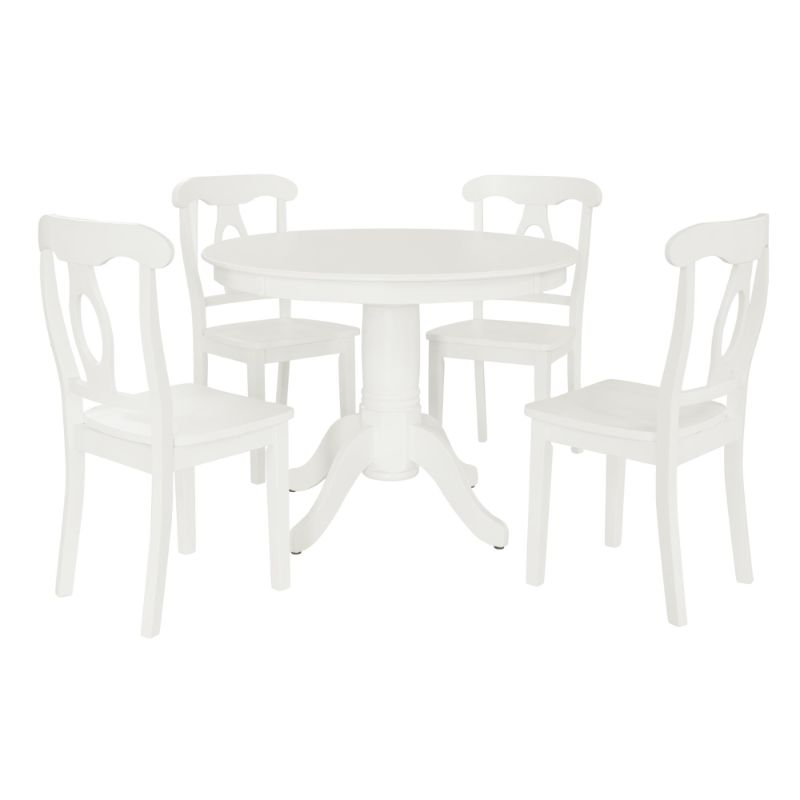 Photo 1 of ***HARDWARE LOOSE IN BOX*** DHP Aubrey 5-Piece Traditional Pedestal Dining Set, White
