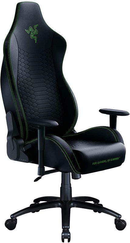 Photo 1 of ***FACTORY PACKAGED*** Razer Iskur X Ergonomic Gaming Chair: Ergonomically Designed for Hardcore Gaming - Multi-Layered Synthetic Leather - High-Density Foam Cushions - 2D Armrests - Steel-Reinforced Body - Black/Green
