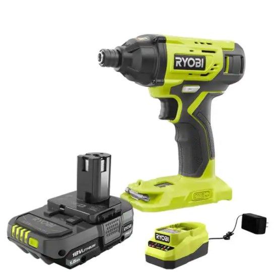 Photo 1 of RYOBI
ONE+ 18V Cordless 1/4 in. Impact Driver Kit with (1) 1.5 Ah Battery and Charger